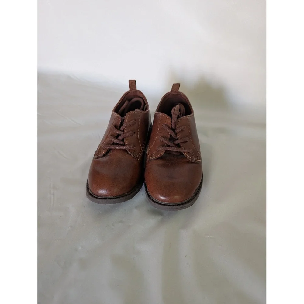 Carters Spencer Brown Faux Leather Lace Up Dress Shoes Kids Size 10M CF22E01H